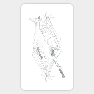 Deer Abstract Sketch Composition Magnet